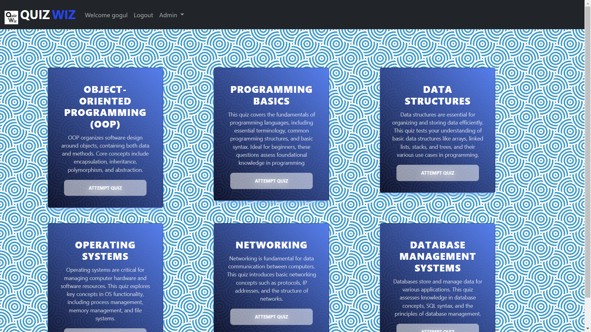 Quiz Application Screenshot